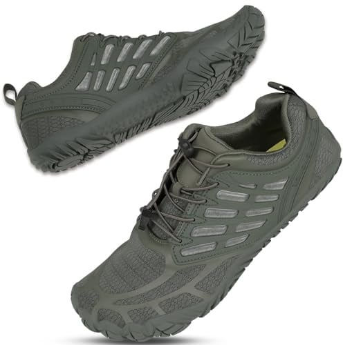 Barefoot Shoes Men, Wide Toe Box Zero Drop Grounded Footwear, Minimalist Shoes for Hiking, Water Sports, Cross-Training, Workout & Weightlifting Green