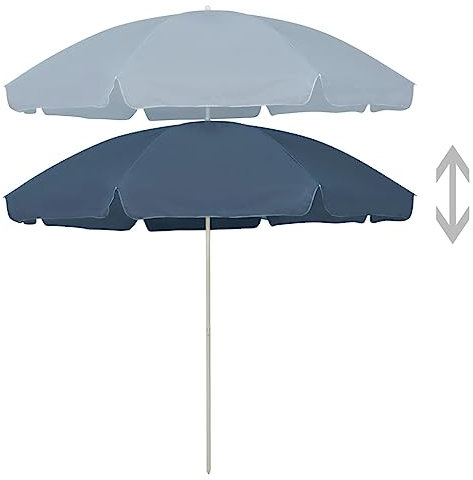 Eleganz Ombrellone da spiaggia blu 300 cm – Grande ombrellone in poliestere per spiaggia, giardino e terrazza – Protezione dai raggi UV, resistente al vento e durevole