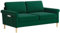 Vesgantti Velvet 2 Seater Sofa, 164cm Loveseat Sofa with Bilateral Pocket Storage, Upholstered Couch Perfect for Living Room, Bedroom, Office, Apartment, Tool-free Assembly, 164L*76D*85Hcm, Green