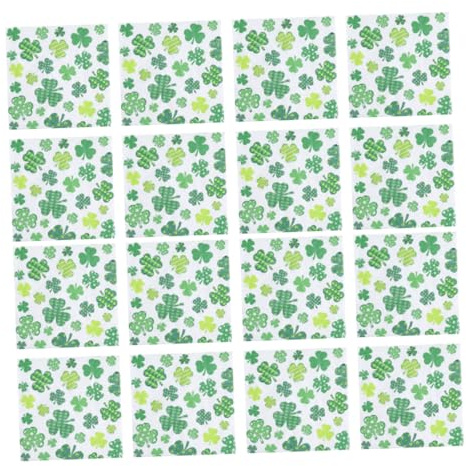 FONDOTIN 20 Stück Kleeblatt Servietten für Patrick's Day Grüne Papierservietten für Cocktails Dinner und Partys Glücksbringer für Hochzeiten und Feiern