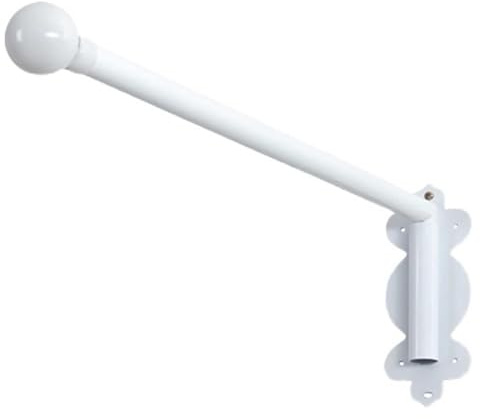180° Rotation Curtain Poles Heavy Duty Swing Arm Curtain Rods Metal Door Curtain Rail Swing Arm For Eyelet Curtains Window Curtain Display Stand(White,90cm/35.4IN)