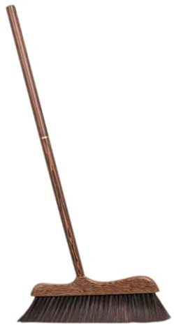 TOYANDONA Wenge Wood Broom Long Handle for Decking Cleaning Wooden Scrub Broom Stiff Bristle for Patio Cleaning for Outdoor Garden Use