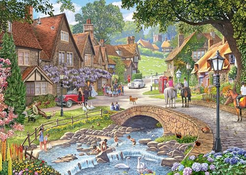 Ravensburger 1000 Piece Adult Jigsaw Puzzle – Leisure Days No.13: Lazy Days by the Stream by Artist Steve Crisp | Beautiful Detailed Imagery, Premium Quality, Perfect Interlocking Fit, Ages 14+