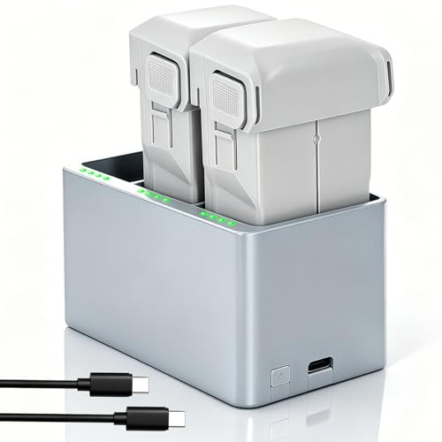 Spicula Mini 3 Pro battery charger kit 2 replacement Mini 4 Pro drone flight batteries (3850mAh) and a 3 channel bidirectional charging hub compatible with DJI Mini 4 Pro, 3 Pro, and 3 drones