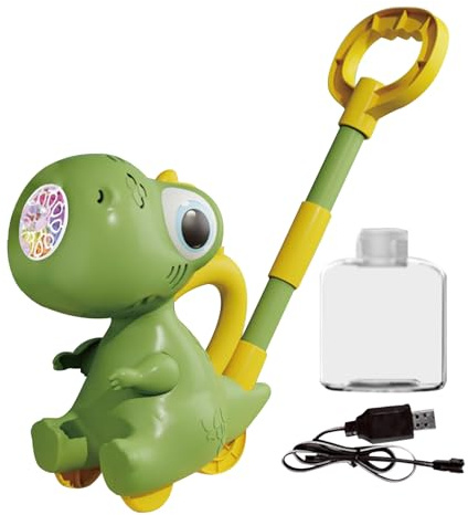 Blasenblasenschubspielzeug, Bubble Rasenmäher - Blasengebläser Maker | 10 Löcher, Gartenunterhaltung, Dinosaurier -Push -Hinterhofspielzeug für Outdoor