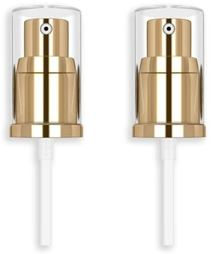 Foundation Pump Replacement 2 PCS – Gold Makeup Bottle Pumps Compatible with Double Wear Bottle – Travel Friendly Plastic Pump Set