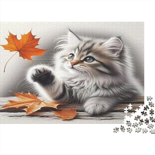 Two Cats in Bathroom with Toilet Paper Chaos Jigsaw Puzzles Puzzles for Adults Kids. 1000 Pieces Impossible Challenge Toy Educational Game Home Decoration for Adults& Kids Age 14 Years Up 38x26cm/100