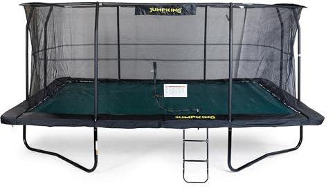 Jumpking 12ft x 17ft Rechteckige Deluxe Trampolin mit Sicherheit Gehäuse Netz & Leiter | Outdoor Garten Trampolin für Erwachsene & Kinder | 10 Jahre Garantie
