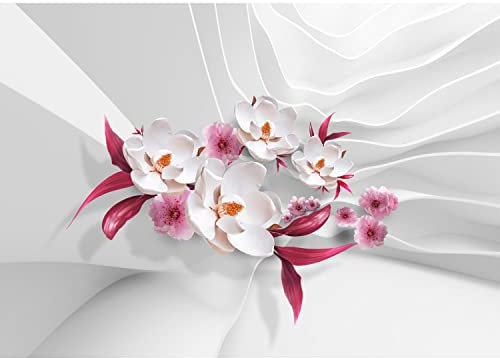 Runa Art Fototapete Blumen 3D Orchideen 352 x 250 cm Vlies Tapeten XXL Moderne Wandtapete Wohnzimmer Schlafzimmer Pink Weiss 9179011b