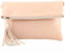 modamoda de - T167 - ital Clutch Umhängetasche Leder Klein, Farbe:Rosa