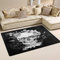 Use7 Teppich mit Motiv Totenkopf, Rose und Blumen, für Wohn- und Schlafzimmer, Schwarz, Weiß, 100 x 150 cm