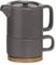 Secret de Gourmet - Théière Solitaire Nature Taupe en céramique avec Tasse amovible intégrée