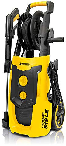 GARLAND Ultimate 519LE-V20 - Hidrolimpiadora eléctrica - Motor sin escobillas de 2.500 W, 195 Bar y 468 l/h. Autoaspirante, con Lanza de Acero rotativa Regulable, Cepillo y 8 m de Manguera Reforzada.