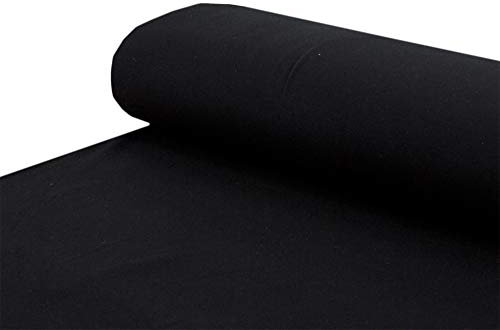 Baumwoll - Sweat Stoff kuschelweich Alpenfleece einfarbig schwarz - Meterware ab 25 cm x 150 cm - Stoff zum Nähen