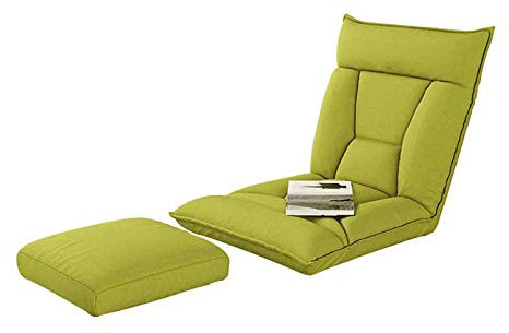 WUTONG Stressless Lehnstuhl und Fußschemel Klappbarer Bodenstuhl Fenstersitzkissen Gepolsterte Rückenlehne, 5 Farben