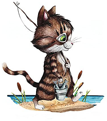 Mini Fensterbild Kater Katze Kätzchen Angelkatze Angel WIEDERVERWENDBAR Fensterdeko Fensterbilder Frühlingsdeko Deko Dekoration bf41mini ilka parey wandtattoo-welt®