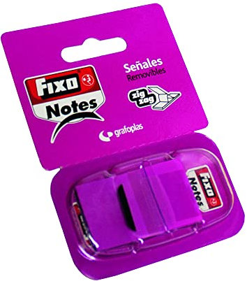 Fixo Notes 65006653. Marcadores Adhesivos con Dispensador, Rosa, PET, 25x43mm