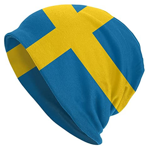 Flag of Sweden Beanie Mützen Skull Cap Erwachsene Strickmütze Weiche Balaclava Baggy Hat Outdoor für Herren Damen