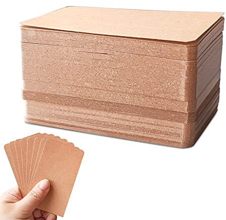 200 Stück Blanko Kraftpapier Karten,6 Farben DIY Papier Karten Wortkarten Karteikarten Mitteilungskarten Visitenkarten Lernkarten Memory Karten (Braun)