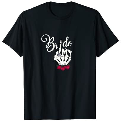 Bague gothique avec tête de mort et roses T-Shirt