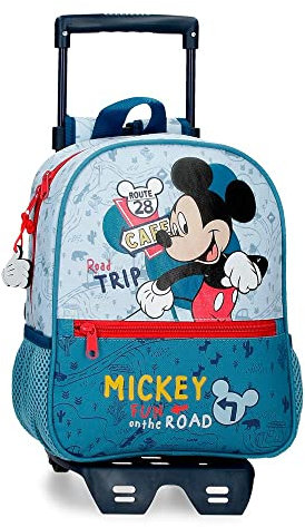 Disney Mickey Road Trip Vorschulrucksack mit blauem Auto 23x28x10 cm Polyester 6,44L