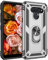 KOUYI Kompatibel mit LG K50S Hülle, Handyhülle Cover TPU Magnetische Bumper Stoßdämpfung Schutzhülle Stoßfest Cover Case mit 360 Grad Drehbar Ringhalter für LG K50S (Silber)