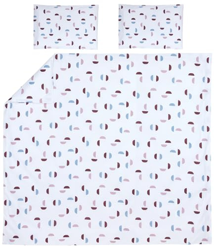 MEYCO Home Bettwäsche 240x200/220cm inkl. Kopfkissenbezug Shapes Lilac | 100% Baumwolle - Oeko Tex zertifiziert - weich - atmungsaktiv - waschbar & trocknergeeignet