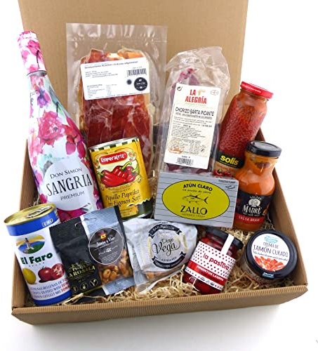 Geschenkbox SPANISCHER SOMMER mit Chorizo, Schinken, Oliven, etc