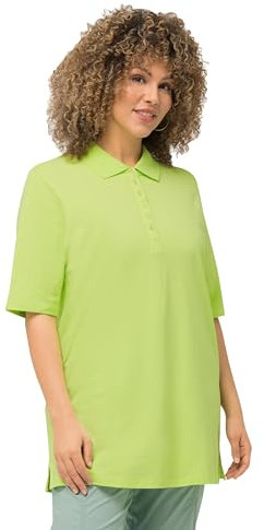 Ulla Popken Maglietta a Maniche Lunghe da Donna Taglie Grandi, Verde Lime, 56/58 IT