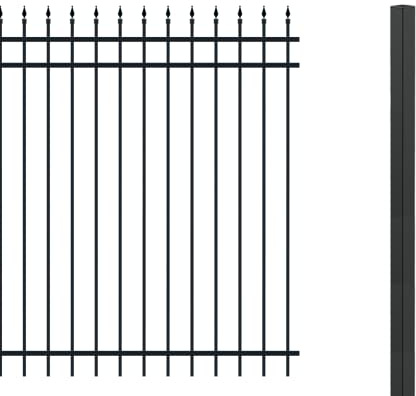 Alberts 511289 Zaun-Set Columbus | matt schwarz | zum Einbetonieren | Höhe 1800 mm | Länge 8 m