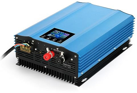 BuyWeek 1000W Solar Netzgekoppelter Wechselrichter, MPPT Wechselrichter Netzeinspeisung Grid Tie Inverter Power Limiter LCD Display MPPT Reiner Sinus DC26V~45V Input AC220V Ausgang, für Solarpanelen