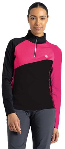 Dare2b Ice Core Stretch-Pullover für Damen, Reines Rosa/Schwarz, 32