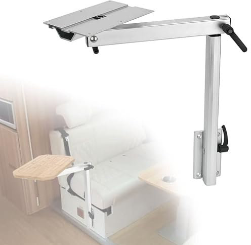 Pied de Table Amovible, Support de Base de Pied de Table pour Camping-Car, Rotation à 360 Degrés, Support de Pied de Table Télescopique Amovible en Alliage D'aluminium