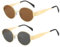 YUELUQU Runde Vintage Sonnenbrille Klassische Retro Metallrahmen Sonnenbrille Oval Punk für Frauen Männer Brille (Gold/Grau+Gold/Tee)