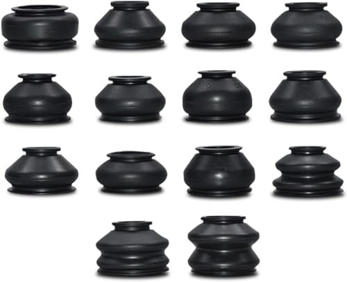 PAIKIUU 14 Teiliges Kugelgelenkmanschetten Universal Kugelgelenk Staubschutz Set Gummi Staubmanschetten Abdeckungen Spurstangenkopf Set