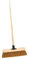 HOMESHOPA 12 Indoor Outdoor Sweeping Broom with Wooden Long Handle, Natural Soft Coco Bristle Broom, Heavy Duty Cleaning Brush for Any Surface Wooden Floor Decking and Paving Slabs