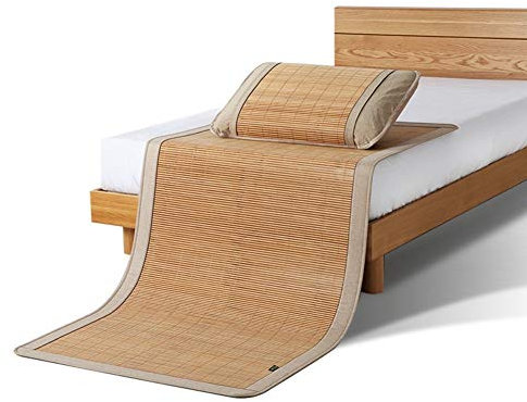 Bambus-Bettmatte, Sommer-Isomatte, Obermaterial aus Stroh, Sommer-Isomatte, Matratze, faltbar, glatt, bequem, für Familien, Einzel-/Doppelbett (Farbe: A, Größe: 1,95 x 1,95 m)