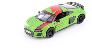 Easy Toys Modellauto kompatibel mit Audi R8 Coupé Race. Maßstabsgetreues Spielzeugauto mit zu öffnenden Türen. Automodellierung. (Grün)