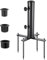 Sonnenschirm Rasendorn, Sonnenschirm Erdspiess, Sonnenschirm Spieß, Sonnenschirm Erdspieß, Spiess, Rasen Schirmständer, Garten Wiese Sonnenschirmständer mit 3 TLG Reduzierring(48/38/32mm), Schwarz