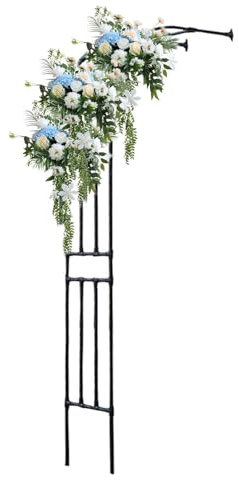Half side Arch Trellis Kit Wall Mounted Garden Archway Pergola For Outdoor Climbing Plants Support Rose Arch Balloon Wedding Arches Decoration 3x4m Size Ideal for 7.9x7.9x1.3ft Area