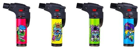 Briquet Chalumeau - Jet Torch - 11,5cm - Skull - A l'unité - Réglable - Verouillage - 605