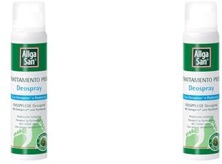Allga San Deospray - Deodorante Scarpe Spray Antiodore, 100 ml - Trattamento al Pino Mugo Specifico per Piedi Freschi e Asciutti (Confezione da 2)