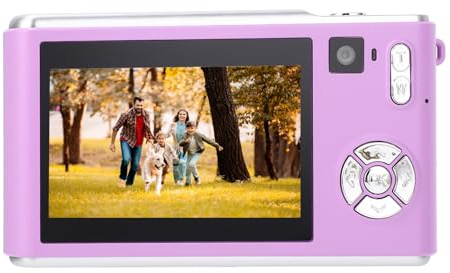 Digitalkamera für Fotografie, 36 MP 1080P HD Vlogging Kamera mit Dual Kamera, Autofokus Kompaktkameras mit 3 Zoll Bildschirmen, 18 Fach Zoom Selfie Kamera für Reisen (Purple)