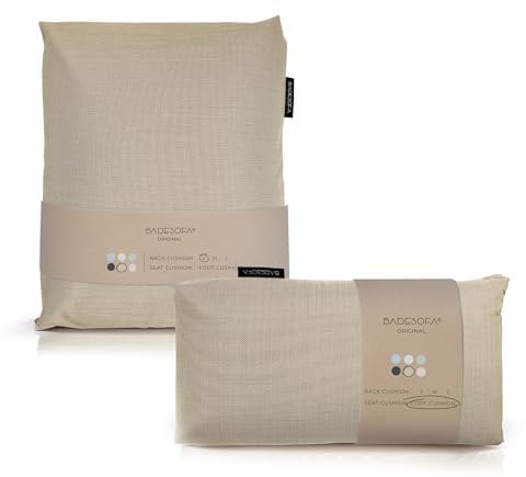 BADESOFA® Badewannenkissen 2er Set | Luxuriöses Bade-Kissen-Set für unvergleichbaren Komfort | Schnell trocknend | Set aus Rückenkissen & Fußkissen | Handmade in EU | Passt in Jede Badewanne