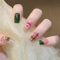 Boloshine Christmas Semi Cured Gel Nail Strips, 20PCS Self-Adhesive Green Full Wrap Santa Claus Nail Polish Stickers, Long Lasting Salon Quality Nail Wraps for Women Girls Winter Decor