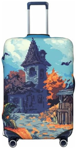 Pumpkin Manor Klassische Reisegepäckabdeckungen für Reisegepäcke, elastische Schutzabdeckungen für Koffer von 45,7 bis 81,3 cm, Schwarz, CH