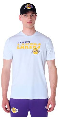 LOS ANGELES LAKERS Unisex Short Slee_los T-Shirt, Weiß, M EU