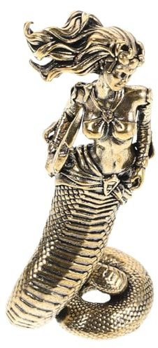 Amosfun Medusa-Statue – Miniaturfigur Der Griechischen Göttin – Schlangendekor Aus Messing – Perfekt Für Den Pflanzengarten – Heimdekoration