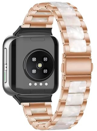 Bracelet en Acier Inoxydable en Résine pour OPPO Watch 41mm Bracelet, avec Métal Fermoir Réglable Bande de Rechange pour Femme Homme Compatible avec OPPO Watch 41mm Sangle (Acier inoxydable,14)