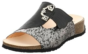 Think Mizzi Damen chromfrei gegerbte nachhaltige Pantolette, Silver/Kombi 9240, 41 EU
